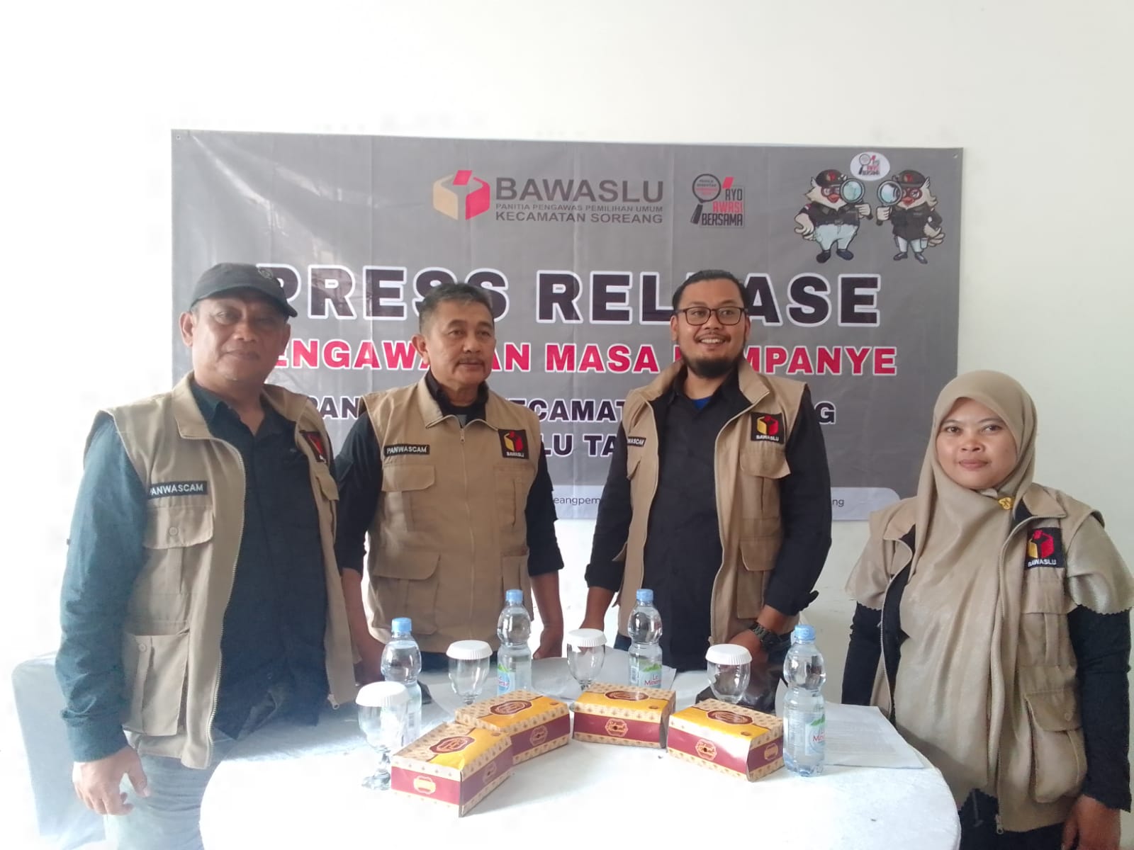 Gelar Press Release, Panwaslu Kecamatan Soreang Ungkap Temuan Pelanggaran Kampanye 2024
