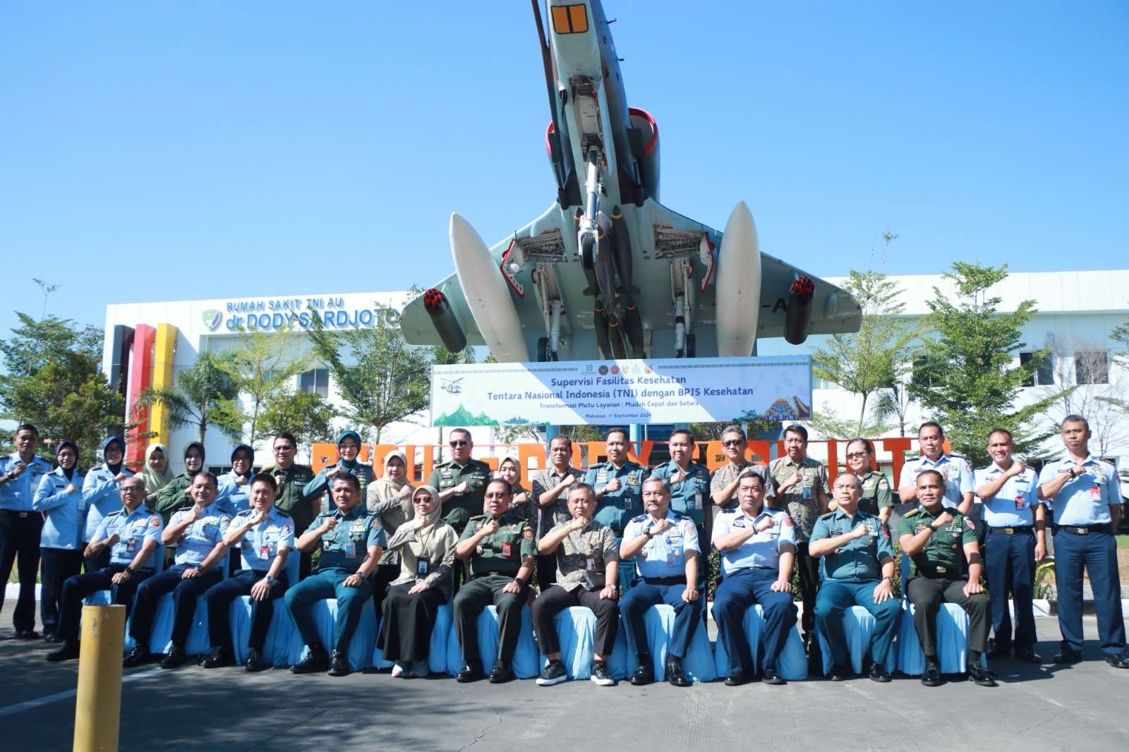 Kepala RSAU dr. Dody Sardjoto Lanud Sultan Hasanuddin Sambut Kunjungan Tim Supervisi Fasilitas Kesehatan TNI dan BPJS