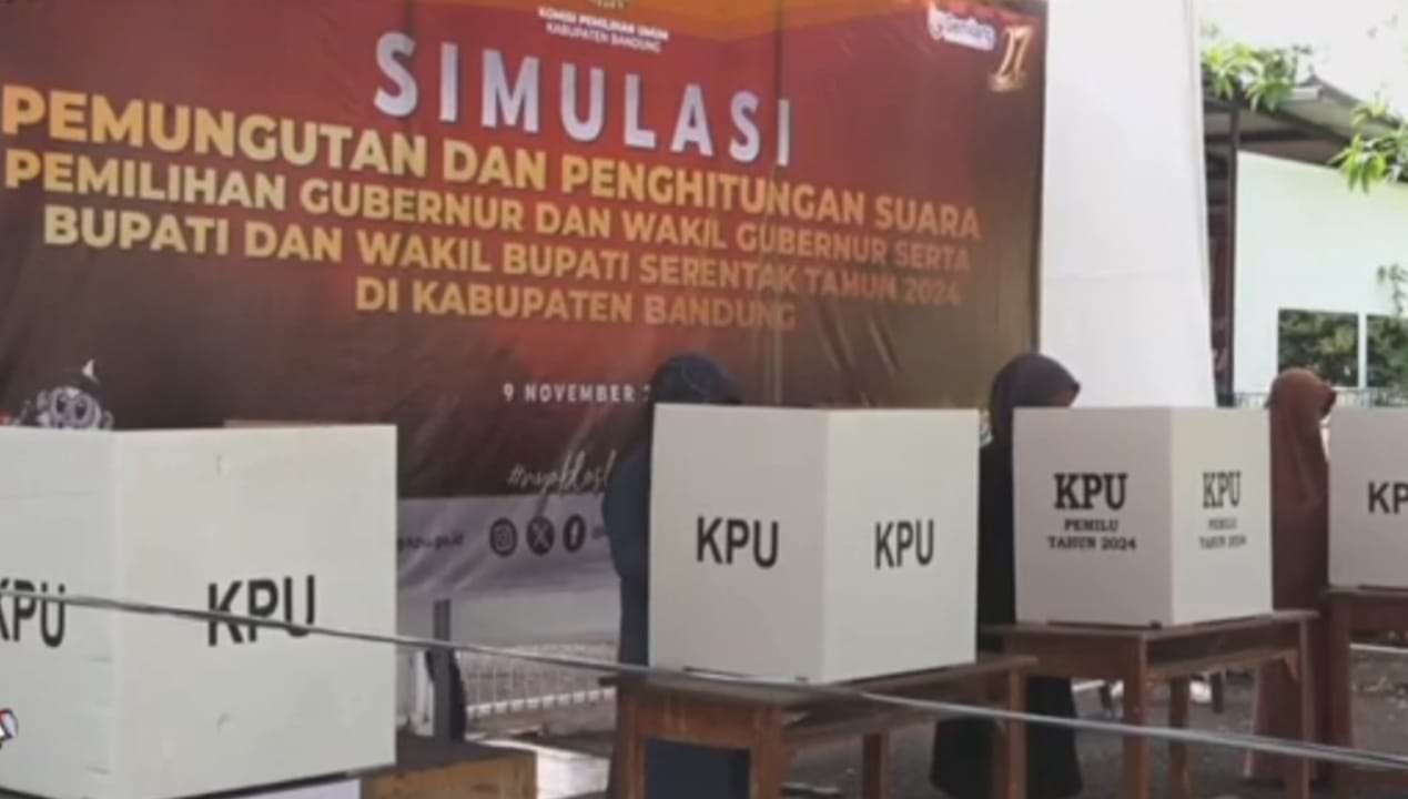 Pra Pilkada Serentak 27 November 2024, KPU Kab. Bandung Gelar Simulasi Pemungutan dan Penghitungan Suara