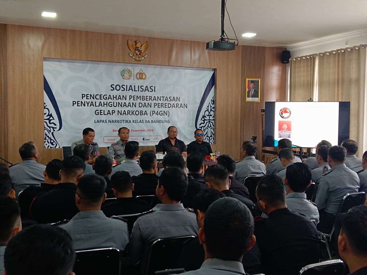 Sat Narkoba Polresta Bandung Gelar Sosialisasi P4GN di Lapas Narkotika Kelas IIA Bandung
