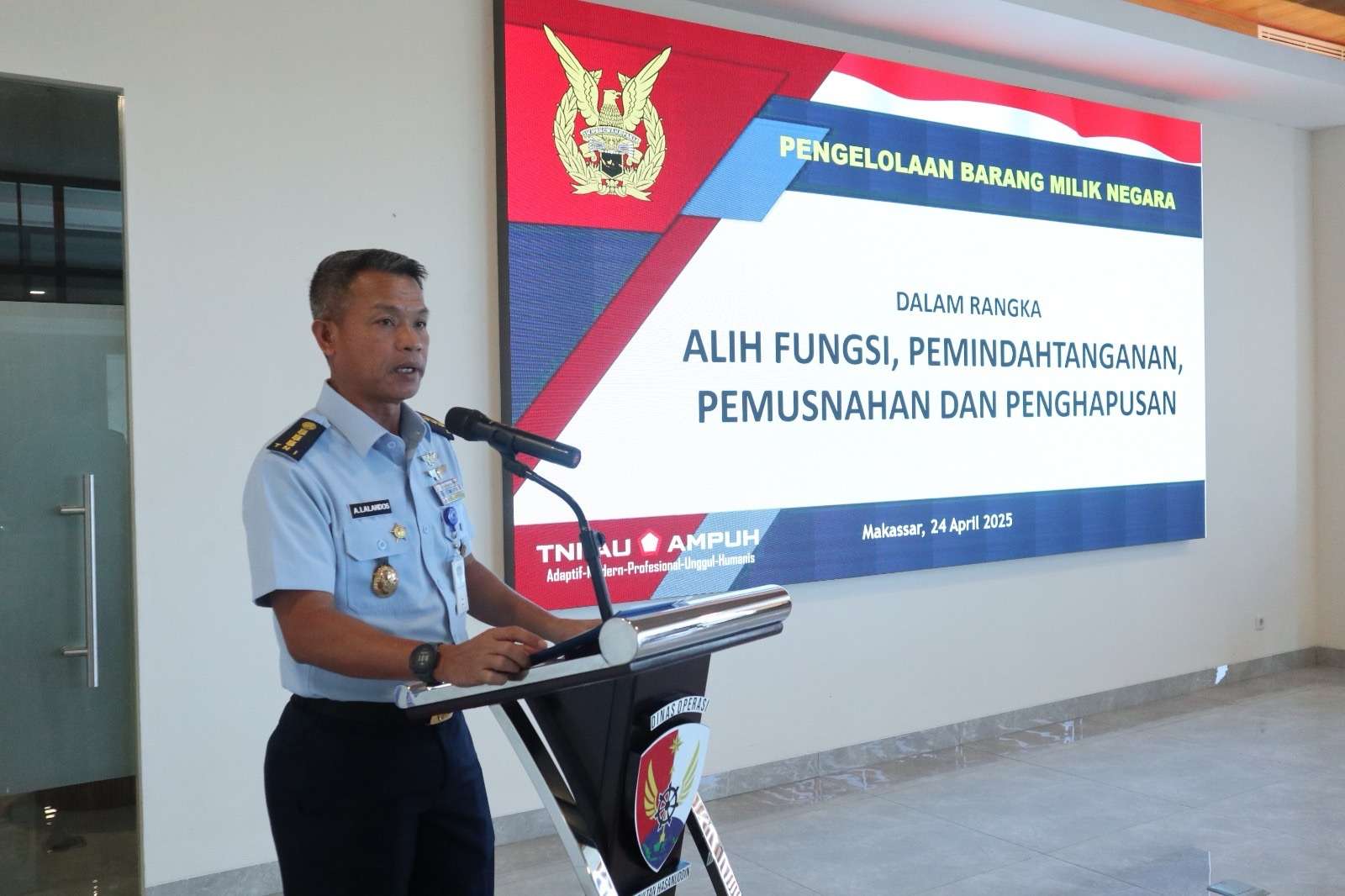 Personel Lanud Sultan Hasanuddin Ikuti Sosialisasi Penghapusan BMN dan Asistensi SIMAK BMN Tahun 2025