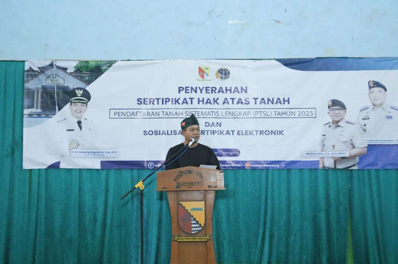 Bupati Kang DS Sebut 800.000 Bidang Tanah di Kabupaten Bandung Sudah Miliki Sertipikat