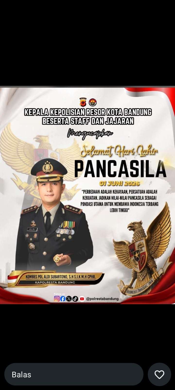 Polresta Bandung Tegas: Amalkan Pancasila, Jaga NKRI dari Intoleransi
