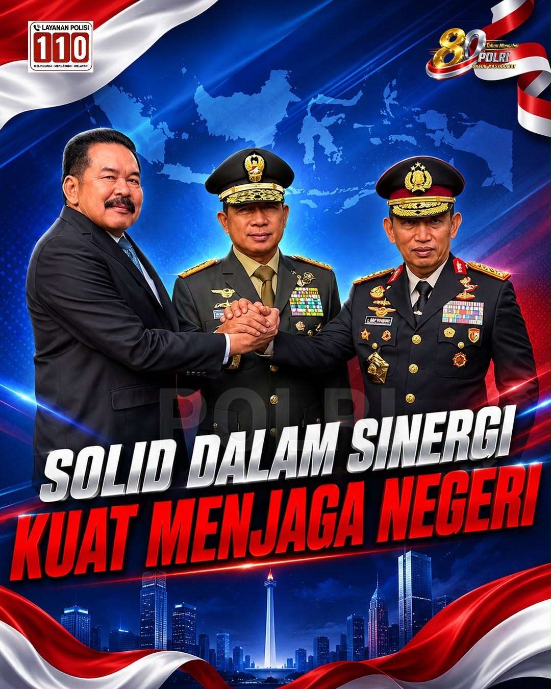 Sinergi  TNI POLRI KEJAKSAAN Jadi Kunci Kepercayaan Publik Dan Wujudkan Indonesia Emas 2045