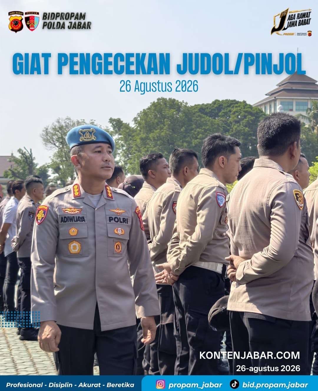 Jaga Integritas Institusi, Bidpropam Polda Jabar Imbau Personel Jauhi Judol & Pinjol Ilegal