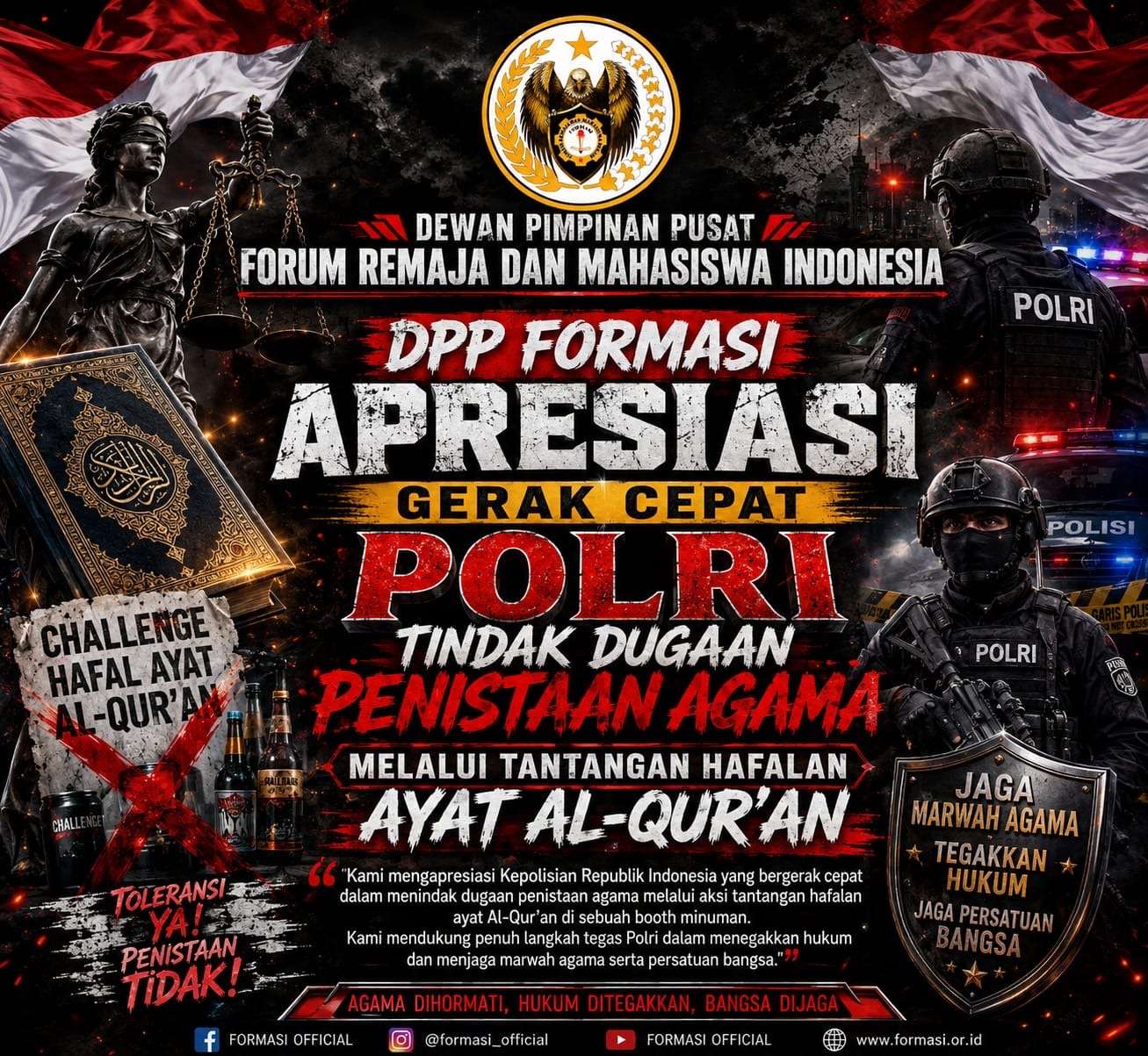 Cepat Polri Tindak Dugaan Penistaan Agama Melalui Tantangan Hafalan Ayat Al-Qur’an