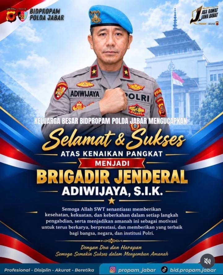 Bidpropam Polda Jabar Beri Ucapan , Kombes Pol Adiwijaya S.i.K. Resmi Sandang Pangkat Brigadir Jendral