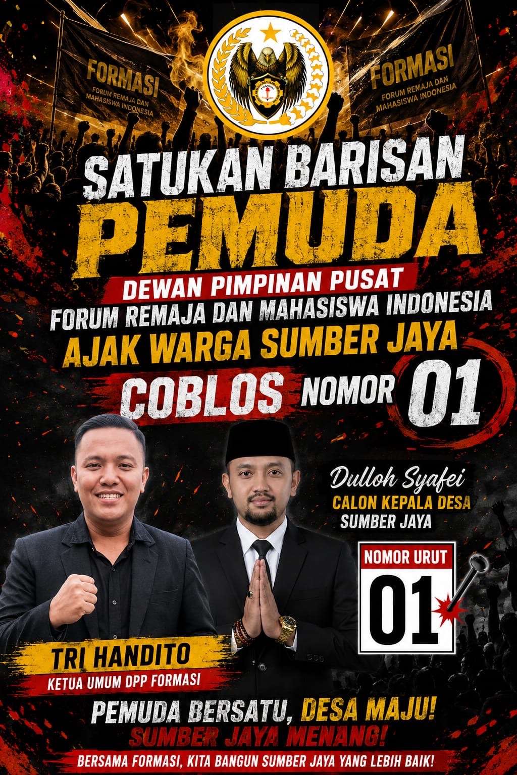 Bawa Misi Perubahan, Tri Handito Tegaskan DPP FORMASI Siap Menangkan Dulloh Syafei Nomor 01