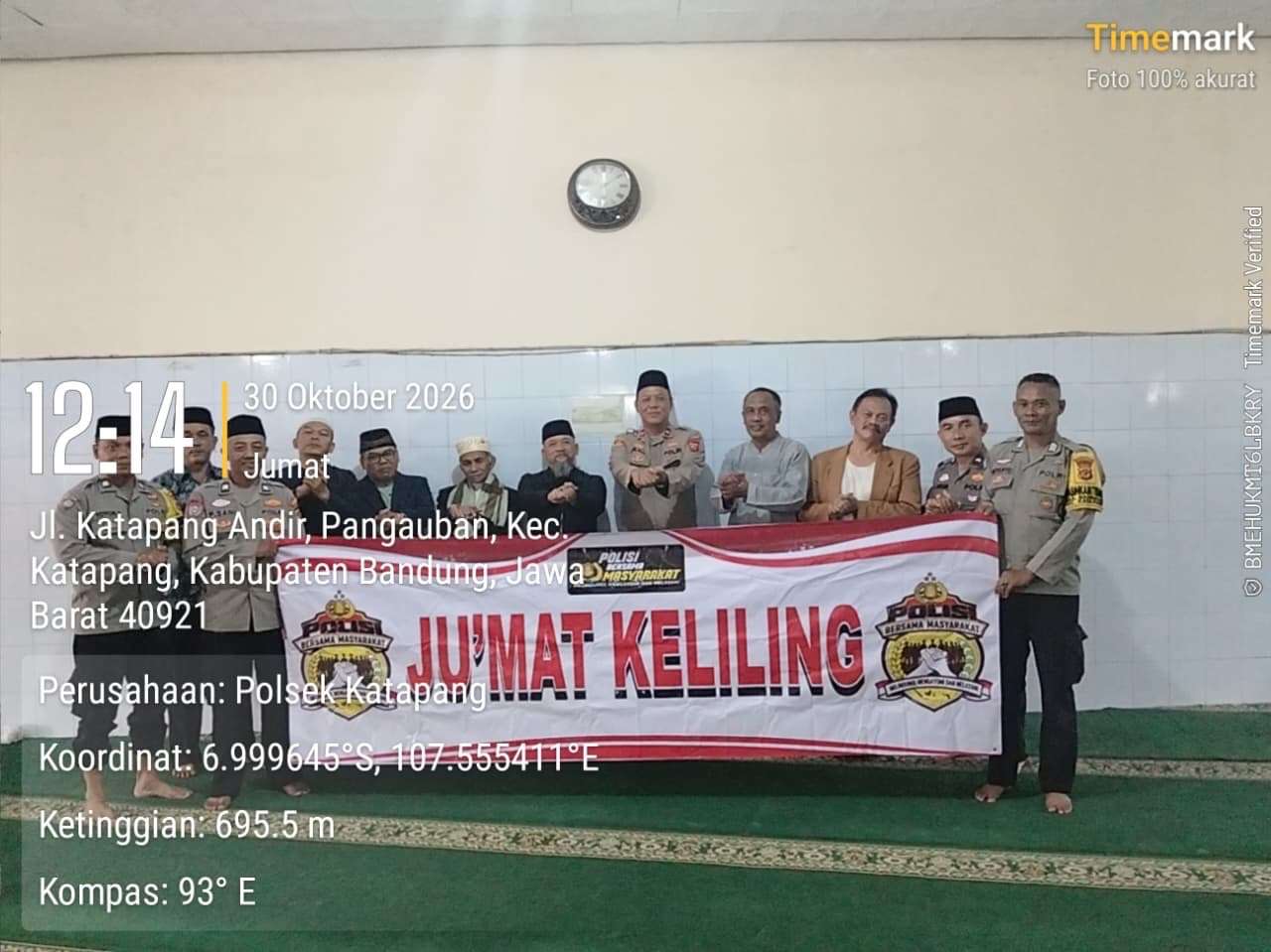 Kapolsek Katapang Laksanakan Jumat Keliling di Masjid Mujahidin, Pererat Silaturahmi dengan Masyarakat
