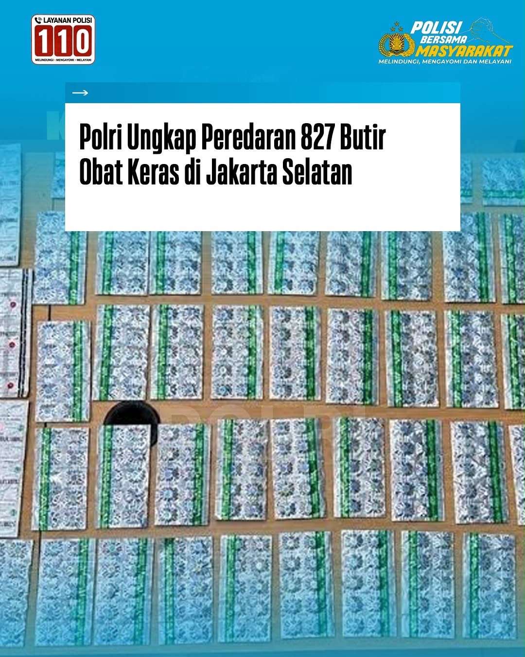 Apresiasi Pengungkapan Obat Keras Ilegal Di Pondok Pinang Oleh Ditresnarkoba Polda Metro Jaya
