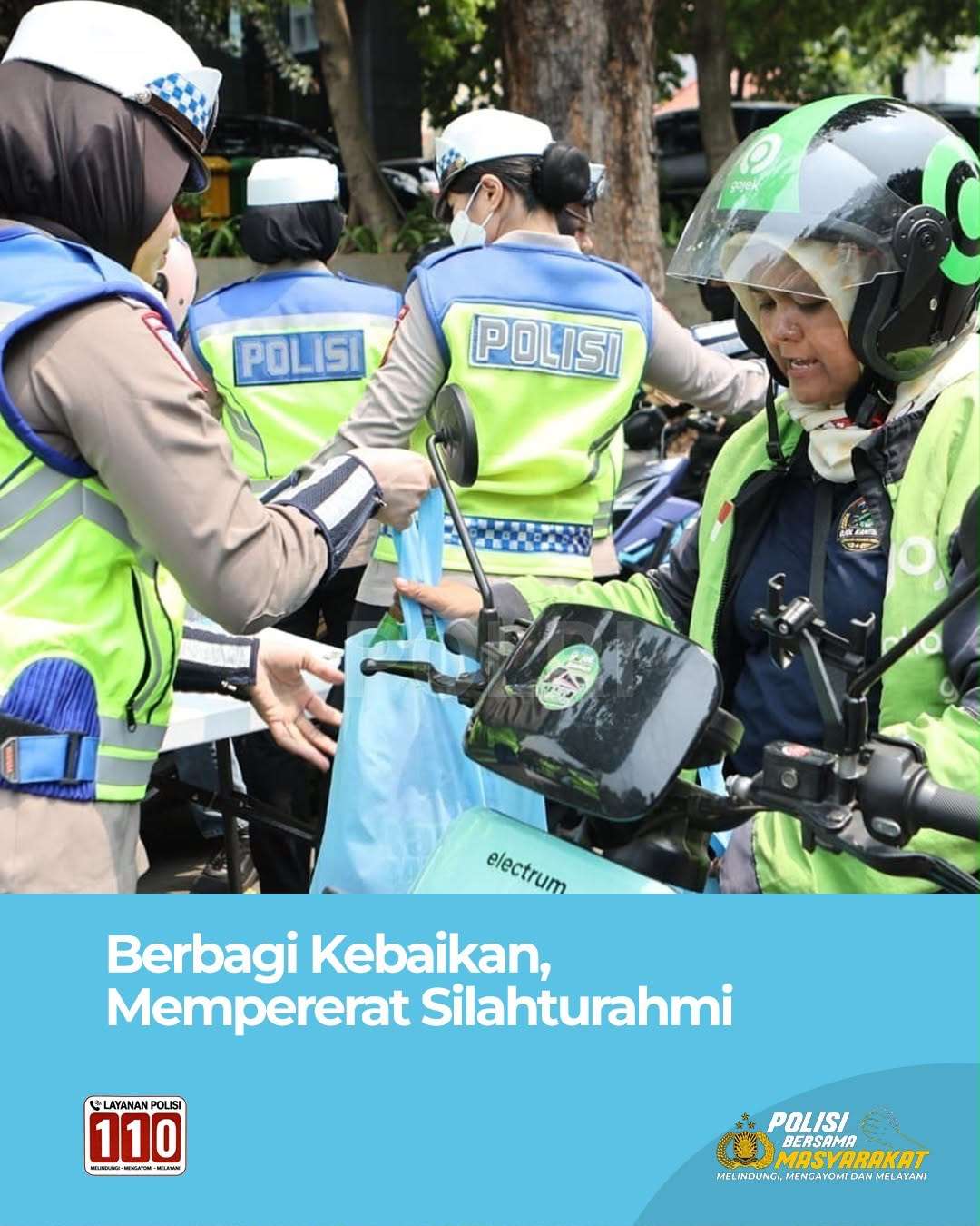 Berbagi Kebaikan, Mempererat Silahturahmi Polwan Polri Apresiasi Pejuang Jalanan Ojol